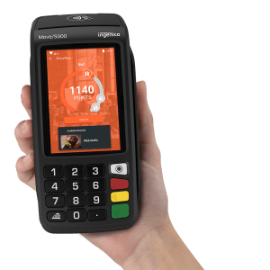 Move5000 eftpos terminal held in hand